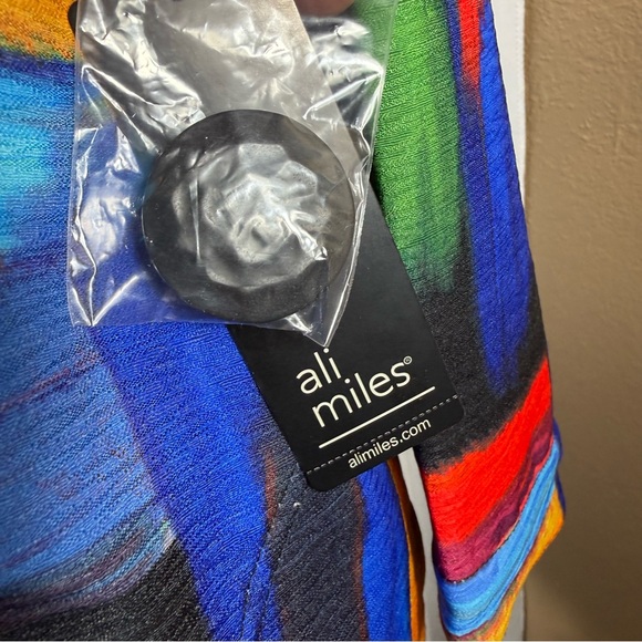 Ali Miles NWT Multicolor Abstract Print Jacket Large Black Buttons Size 1X Artsy - Picture 4 of 13